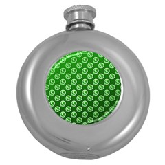 Whatsapp Logo Pattern Round Hip Flask (5 Oz) by Simbadda