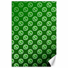 Whatsapp Logo Pattern Canvas 12  X 18   by Simbadda