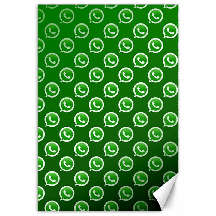 Whatsapp Logo Pattern Canvas 12  x 18  