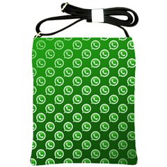 Whatsapp Logo Pattern Shoulder Sling Bags by Simbadda