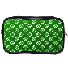 Whatsapp Logo Pattern Toiletries Bags by Simbadda