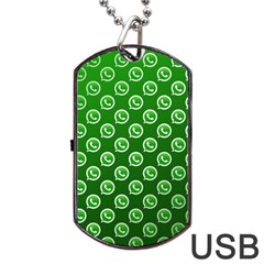 Whatsapp Logo Pattern Dog Tag Usb Flash (two Sides)