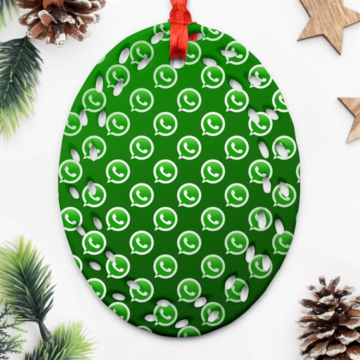 Whatsapp Logo Pattern Ornament (Oval Filigree)