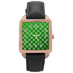 Whatsapp Logo Pattern Rose Gold Leather Watch  by Simbadda