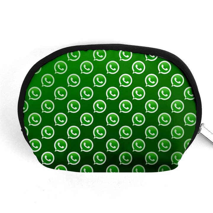 Whatsapp Logo Pattern Accessory Pouches (Medium) 