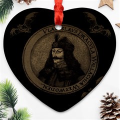 Count Vlad Dracula Ornament (heart) by Valentinaart