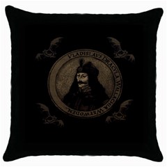 Count Vlad Dracula Throw Pillow Case (black) by Valentinaart