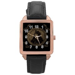 Count Vlad Dracula Rose Gold Leather Watch 