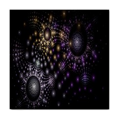 Fractal Patterns Dark Circles Tile Coasters by Simbadda