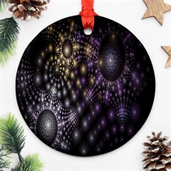 Fractal Patterns Dark Circles Ornament (round)