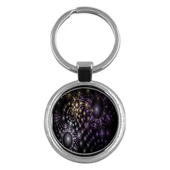 Fractal Patterns Dark Circles Key Chains (round) 