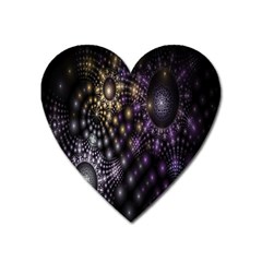 Fractal Patterns Dark Circles Heart Magnet by Simbadda