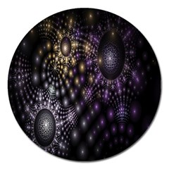 Fractal Patterns Dark Circles Magnet 5  (round)