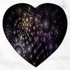 Fractal Patterns Dark Circles Jigsaw Puzzle (heart)