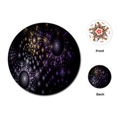 Fractal Patterns Dark Circles Playing Cards (round) 