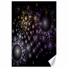 Fractal Patterns Dark Circles Canvas 12  X 18  