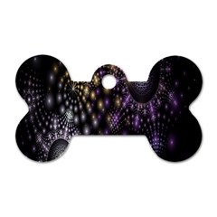 Fractal Patterns Dark Circles Dog Tag Bone (two Sides)