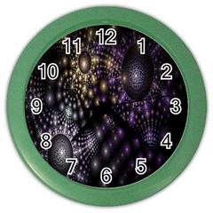 Fractal Patterns Dark Circles Color Wall Clocks