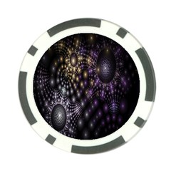 Fractal Patterns Dark Circles Poker Chip Card Guard by Simbadda