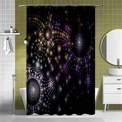 Fractal Patterns Dark Circles Shower Curtain 48  X 72  (small) 