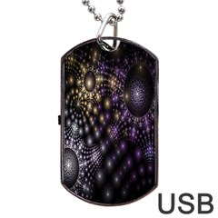 Fractal Patterns Dark Circles Dog Tag Usb Flash (two Sides)