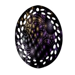 Fractal Patterns Dark Circles Ornament (oval Filigree) by Simbadda