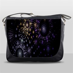 Fractal Patterns Dark Circles Messenger Bags