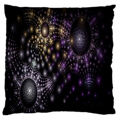 Fractal Patterns Dark Circles Large Cushion Case (one Side) by Simbadda