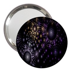 Fractal Patterns Dark Circles 3  Handbag Mirrors by Simbadda