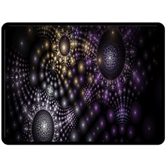 Fractal Patterns Dark Circles Double Sided Fleece Blanket (large) 