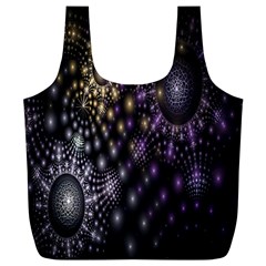 Fractal Patterns Dark Circles Full Print Recycle Bags (l) 