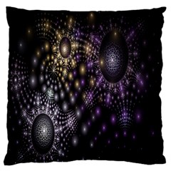 Fractal Patterns Dark Circles Large Flano Cushion Case (one Side)