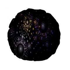 Fractal Patterns Dark Circles Standard 15  Premium Flano Round Cushions