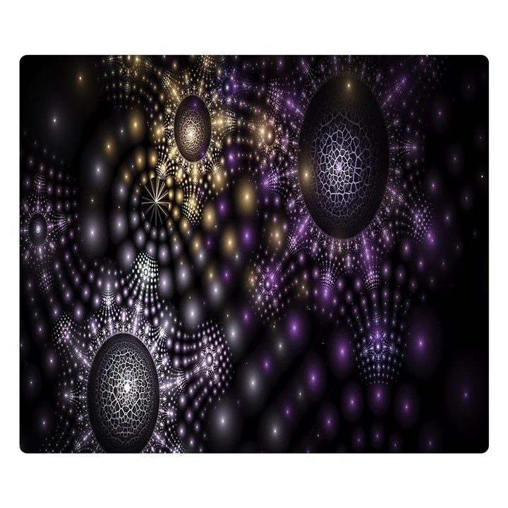 Fractal Patterns Dark Circles Double Sided Flano Blanket (Small) 