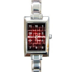 Electric Lines Pattern Rectangle Italian Charm Watch by Simbadda