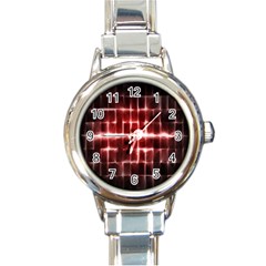 Electric Lines Pattern Round Italian Charm Watch by Simbadda