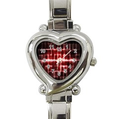 Electric Lines Pattern Heart Italian Charm Watch by Simbadda