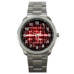 Electric Lines Pattern Sport Metal Watch by Simbadda