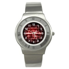 Electric Lines Pattern Stainless Steel Watch by Simbadda