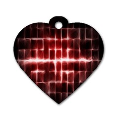 Electric Lines Pattern Dog Tag Heart (one Side) by Simbadda