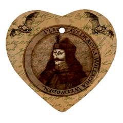 Count Vlad Dracula Ornament (heart) by Valentinaart