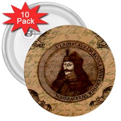 Count Vlad Dracula 3  Buttons (10 pack) 