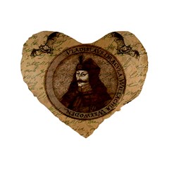 Count Vlad Dracula Standard 16  Premium Flano Heart Shape Cushions by Valentinaart