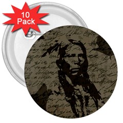 Indian Chief 3  Buttons (10 Pack) 