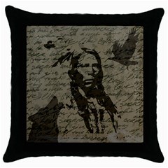 Indian Chief Throw Pillow Case (black)