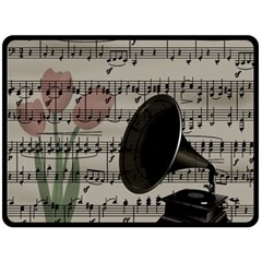 Vintage music design Double Sided Fleece Blanket (Large) 