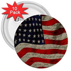 Vintage American Flag 3  Buttons (10 Pack)  by Valentinaart