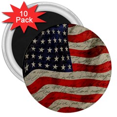 Vintage American Flag 3  Magnets (10 Pack)  by Valentinaart