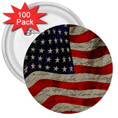 Vintage American Flag 3  Buttons (100 Pack)  by Valentinaart