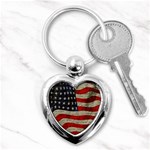 Vintage American flag Key Chains (Heart)  Front